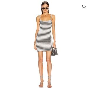 Alexander Wang - Striped Slub Tank Dress In Heather